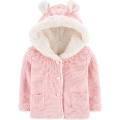 hooded sherpa cardigan