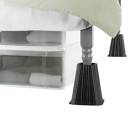 Alternate image 1 for SALT™ Extra Tall Bed Lifts in Black (Set of 4)