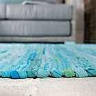 Alternate image 4 for Unique Loom Chindi Stripe 9&#39; x 12&#39; Braided Area Rug in Turquoise