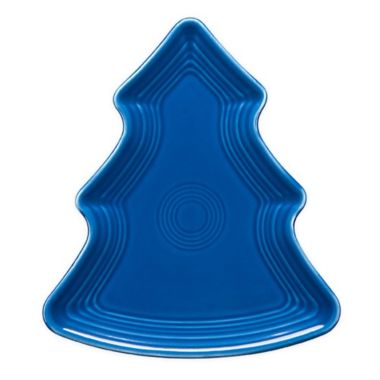 Fiesta&reg; Christmas Tree-Shaped Plate in Lapis. View a larger version of this product image.