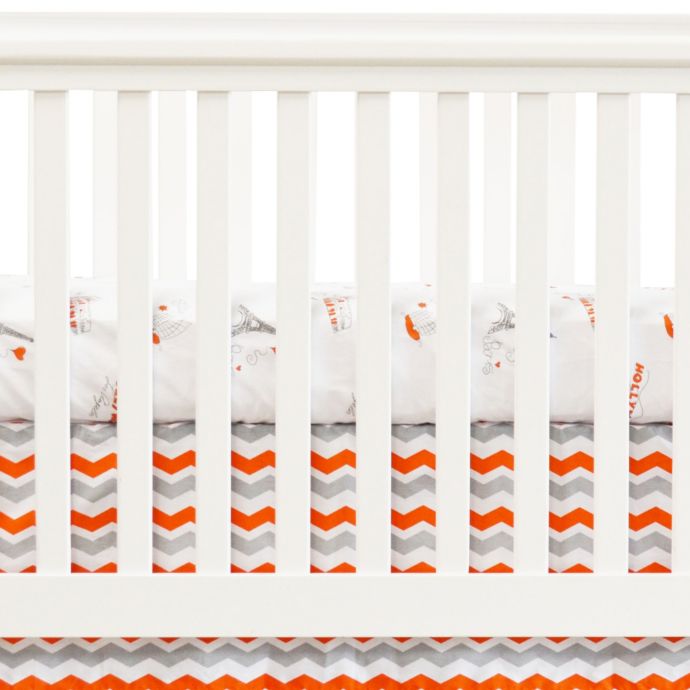 Oliver B City Of Dreams 2 Piece Crib Bedding Set In White Orange