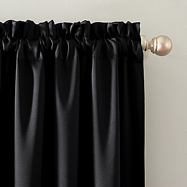 Sun Zero&reg; Oslo 63-Inch Rod Pocket 100% Blackout Window Curtain Panel in Black (Single). View a larger version of this product image.