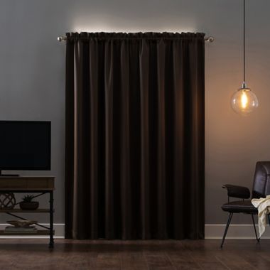 Sun Zero&reg; Oslo 84-Inch Rod Pocket 100% Blackout Window Curtain Panel in Cocoa (Single). View a larger version of this product image.