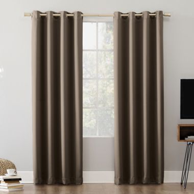 Sun Zero&reg; Oslo Theater Grade 95-Inch Grommet 100% Blackout Curtain Panel in Taupe (Single). View a larger version of this product image.