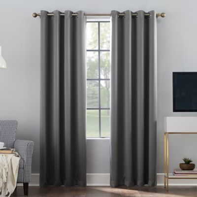 NEW 2 PRINTED SILVER GROMMET PANELS LINED BLACKOUT WINDOW CURTAIN BETH TAUPE 