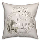Alternate image 0 for Watercolor Elephant Wreath Personalized Throw Pillow