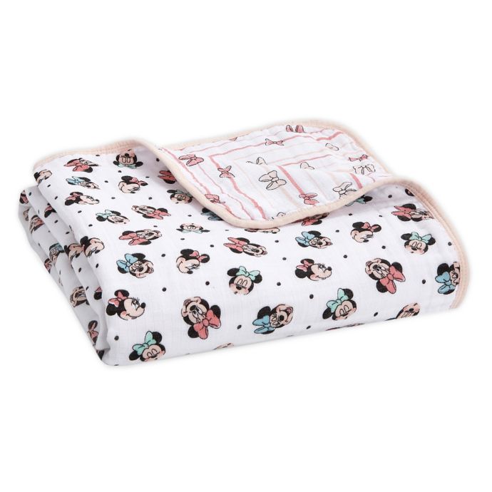 Aden Anais Essentials Disney Minnie Mouse Blanket In Pink