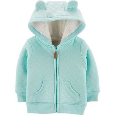 hooded sherpa cardigan