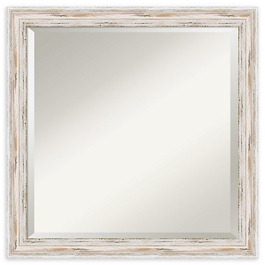 Alternate image 1 for Amanti Art Alexandria White Wash 23-Inch Square Bathroom Vanity Mirror