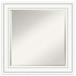Amanti Art Craftsman 25-Inch Square Bathroom Vanity Mirror in White