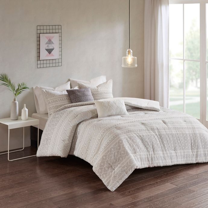Urban Habitat Lizbeth Cotton Clip Jacquard 5 Piece Comforter Set