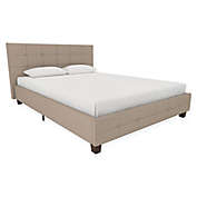 EveryRoom Ryder Queen Linen Upholstered Bed Frame in Tan