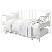 EveryRoom Arya Twin Metal Daybed with Twin Trundle in White