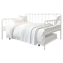 EveryRoom Arya Twin Metal Daybed with Twin Trundle in White