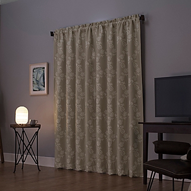 Sun Zero&reg; Floral Embroidery 84-Inch Total Blackout Curtain Panel in Ecru (Single). View a larger version of this product image.