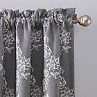 Alternate image 2 for Sun Zero&reg; Floral Embroidery 95-Inch Total Blackout Curtain Panel in Steel Gray (Single)