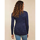 Alternate image 2 for Motherhood Maternity&reg; Small Long Sleeve Side Ruched Maternity T-Shirt in Navy Spacedye