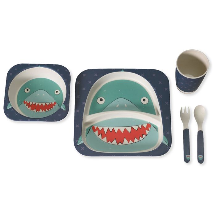 Safety 1st™ 5Piece Shark Toddler Dinnerware Set in Blue Bed Bath and