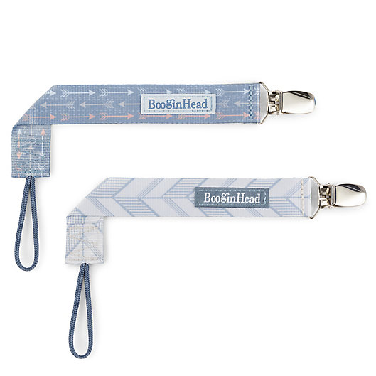 Alternate image 1 for Booginhead® 2-Pack Arrows Pacifier Clips in Blue