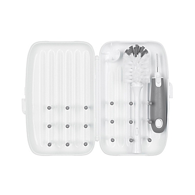 OXO Tot&reg; On-The-Go 2-Piece Drying Rack and Bottle Brush Set in Grey. View a larger version of this product image.