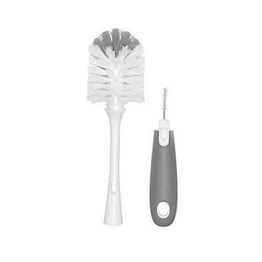 OXO Tot&reg; On-The-Go 2-Piece Drying Rack and Bottle Brush Set in Grey. View a larger version of this product image.