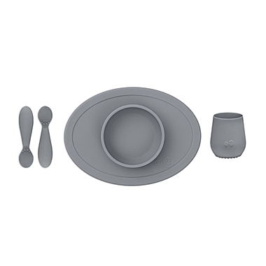 ezpz&trade; 4-Piece First Foods Set in Grey. View a larger version of this product image.