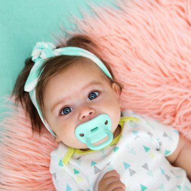 Boon&reg; Size 3-6M 2-Pack Jewl Pacifiers in Blue. View a larger version of this product image.