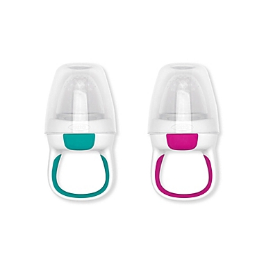 OXO tot&reg; 2-Pack Silicone Self-Feeders in Pink/Teal. View a larger version of this product image.