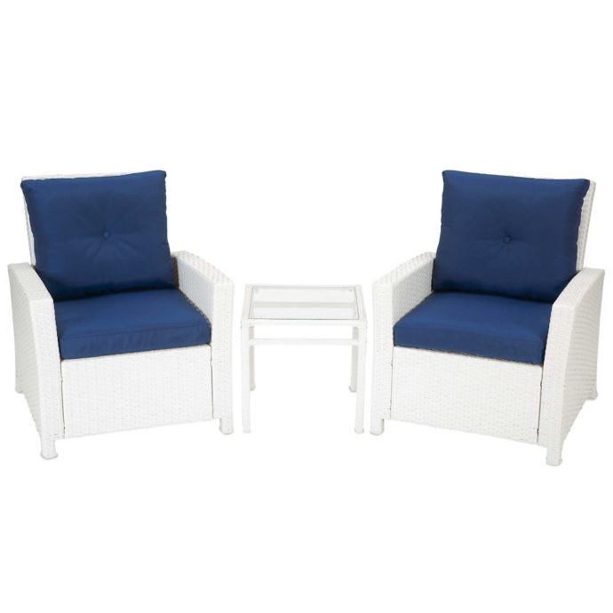 Barrington 3 Piece Wicker Club Chair Set Bed Bath Beyond