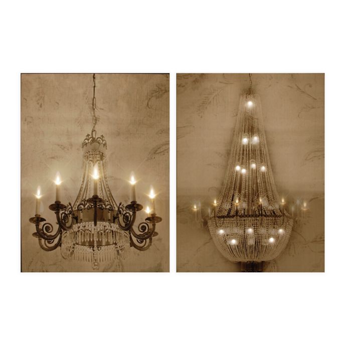 A B Home Chandelier Led Canvas Wall Art Set Of 2 Bed Bath Beyond