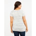 Alternate image 1 for Motherhood Maternity&reg; Space-Dye Side Ruched Maternity T-Shirt in Grey