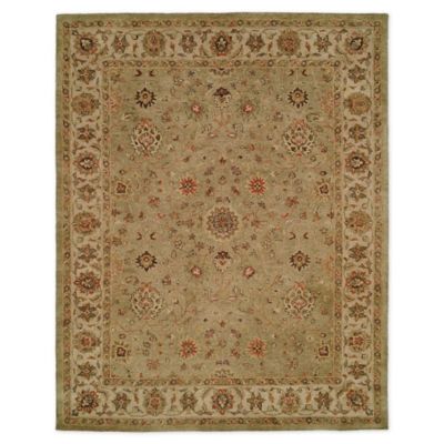 Empire 2&#39; x 3&#39; Hand Knotted Accent Rug in Green