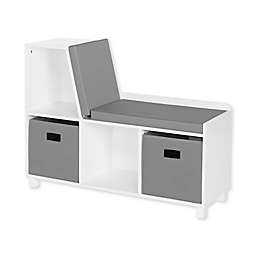RiverRidge® Home Book Nook Collection Kids Storage Bench with Cubbies in White/Grey