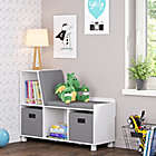Alternate image 1 for RiverRidge&reg; Home Book Nook Collection Kids Storage Bench with Cubbies in White/Grey