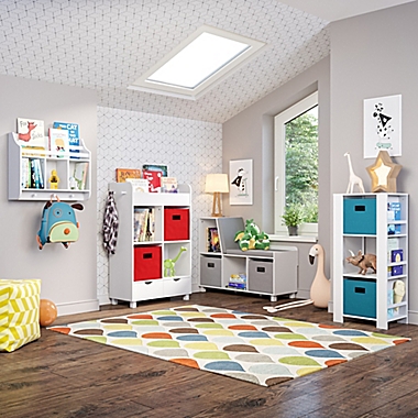 RiverRidge&reg; Home Book Nook Collection Kids Storage Bench with Cubbies in White/Grey. View a larger version of this product image.