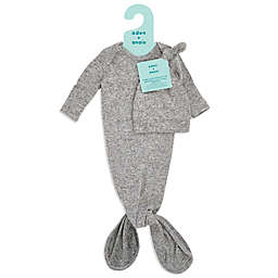 aden + anais® Size 0-3M 2-Piece Knot Gown and Hat Set in Grey