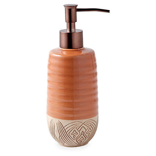 Alternate image 1 for Tommy Bahama® Pineapple Palm Ceramic Lotion Dispenser in Red