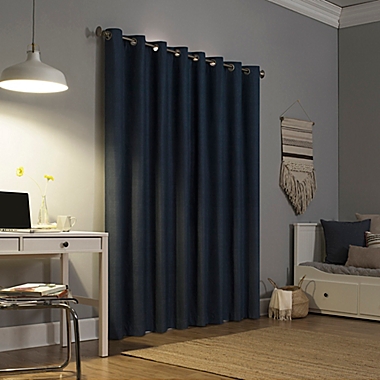 Sun Zero&reg; Duran 84-Inch Grommet 100% Blackout Window Curtain Panel in Navy Blue (Single). View a larger version of this product image.