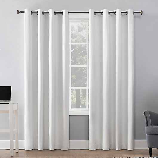 Alternate image 1 for Sun Zero® Duran 108-Inch Grommet 100% Blackout Window Curtain Panel in White (Single)