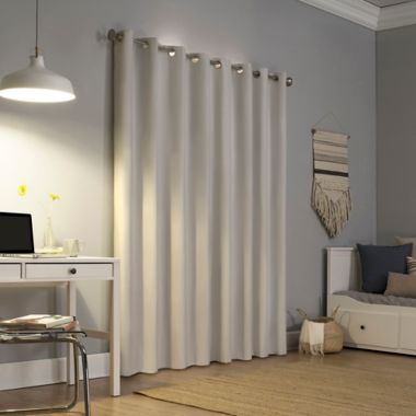 Sun Zero&reg; Duran 84-Inch Grommet 100% Blackout Window Curtain Panel in White (Single). View a larger version of this product image.