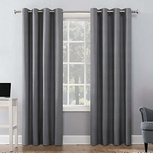 Alternate image 1 for Sun Zero® Duran 95-Inch Grommet 100% Blackout Window Curtain Panel in Grey (Single)