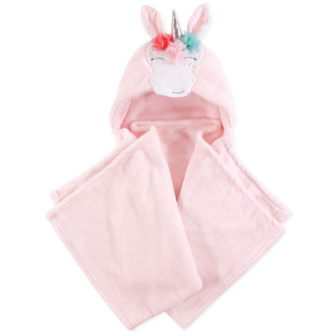 Hudson Baby Plush Whimsical Unicorn Hooded Blanket In Pink Buybuy Baby