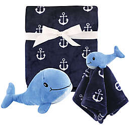 Hudson Baby® 3-Piece Whale Blanket Gift Set in Blue