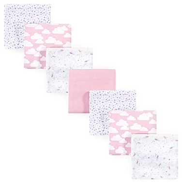 Hudson Baby&reg; 7-Pack Magical Unicorn Flannel Receiving Blankets in Pink. View a larger version of this product image.