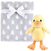 Hudson Baby&reg; 2-Piece Duck Plush Blanket and Toy Set in Yellow/Grey