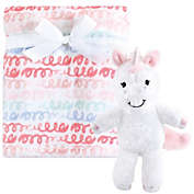 Hudson Baby&reg; 2-Piece Snuggly Unicorn Plush Blanket and Toy Set in Pink