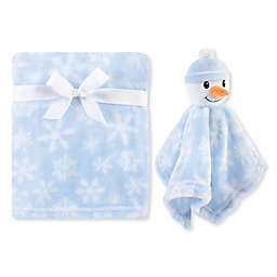 Hudson Baby® Plush Snowman Security Blanket Set in Blue