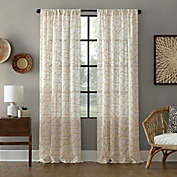 Archaeo&reg; Jigsaw Embroidery Linen 84-Inch Rod Pocket Curtain Panel in Gold (Single)