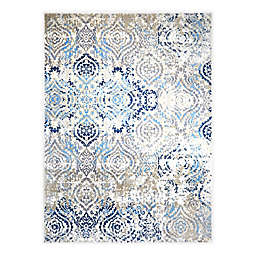 Home Dynamix Melrose Audrey 5'2 Round Area Rug in Ivory/Blue