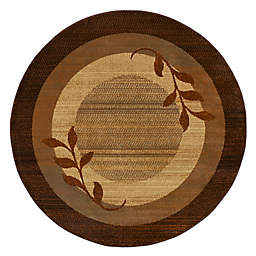 Home Dynamix Royalty Clover 5' Round Area Rug in Brown/Blue